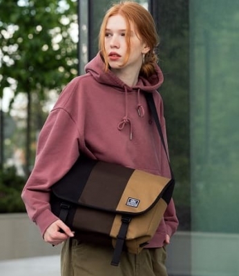 сумка-мессенджер 6003S черный/коричневый/койот