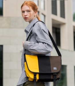 сумка-мессенджер 6003S желтый/черный/коричневый