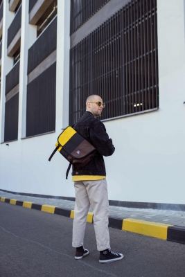 сумка-мессенджер 6003L желтый/черный/коричневый