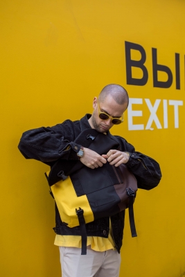 сумка-мессенджер 6003L желтый/черный/коричневый