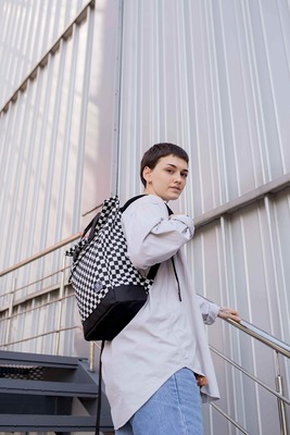 сумка-рюкзак 9022S шахматная клетка