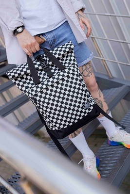 сумка-рюкзак 9022S шахматная клетка