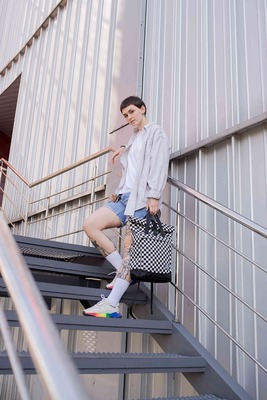 сумка-рюкзак 9022S шахматная клетка