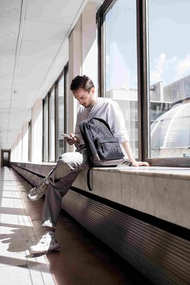 рюкзак 330 черный/коричневый кожзам