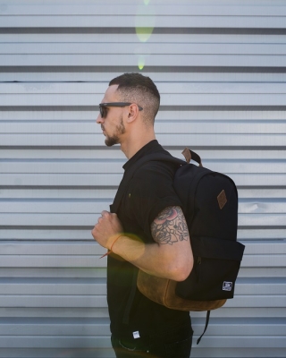 рюкзак 3302 черный/натуральная кожа