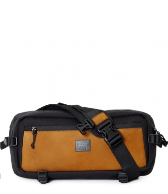 Сумка-слинг TRAFFIC черный/натуральная кожа рыжая