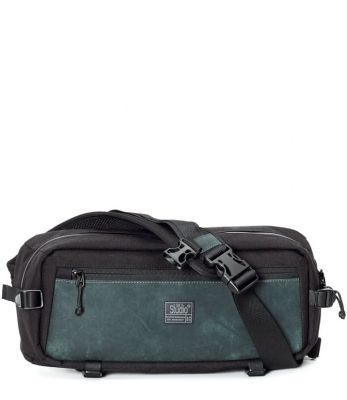 Сумка-слинг TRAFFIC черный/натуральная кожа зеленая