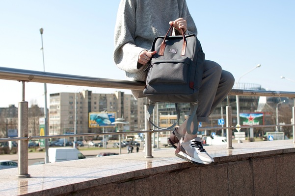 рюкзак 5007 серый/бордовый