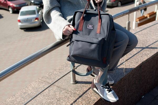 рюкзак 5007 серый/бордовый