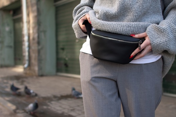 поясная сумка 905S черный экокожа