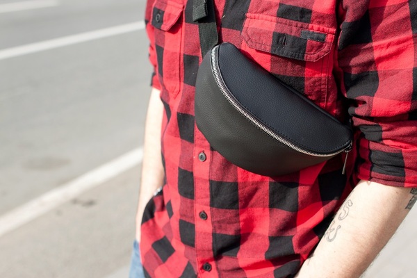 поясная сумка 905S черный экокожа