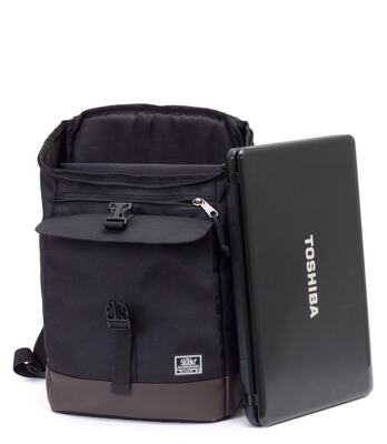 РЮКЗАК 9012 ЧЕРНЫЙ/ТЕМНО-КОРИЧНЕВЫЙ КОЖЗАМ