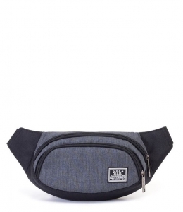 поясная сумка 901 темно-серый джинс/черный