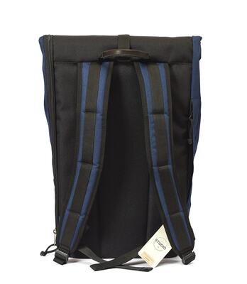 рюкзак Ролл-Топ 9019 синий/черный