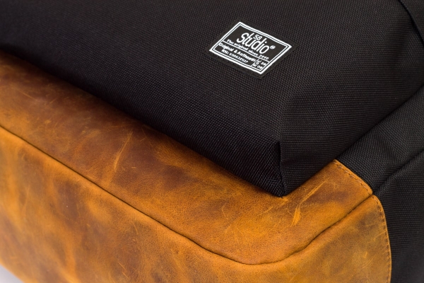 рюкзак 3302 черный/натуральная кожа