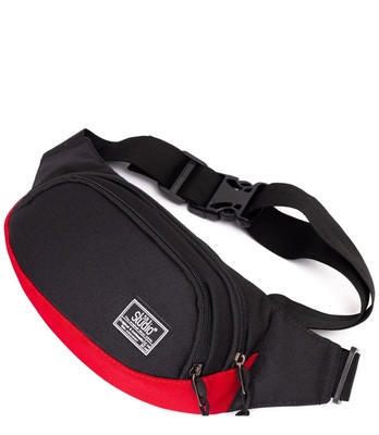 сумка поясная 901 черный/красный