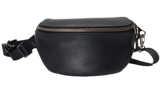 поясная сумка 905S черный натуральная кожа