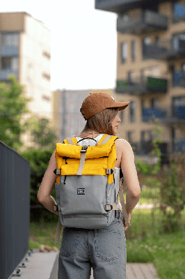 рюкзак 9050S NOMAD серый/желтый