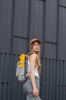 рюкзак 9050S NOMAD серый/желтый