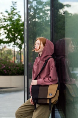 сумка-мессенджер 6003S черный/коричневый/койот