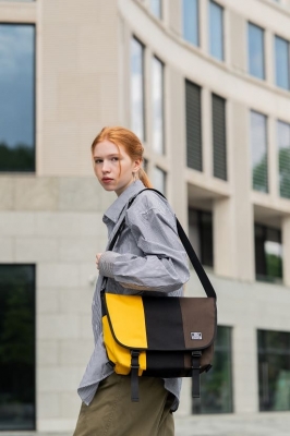 сумка-мессенджер 6003S желтый/черный/коричневый