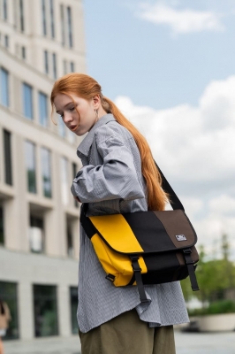 сумка-мессенджер 6003S желтый/черный/коричневый