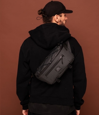 Поясная сумка SWIFT черный/кожа натуральная зеленая