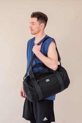 СПОРТИВНАЯ СУМКА 7055 ЧЕРНЫЙ/ЧЕРНЫЙ КОЖЗАМ