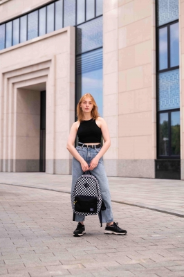 рюкзак 3107 шахматная клетка/чёрный