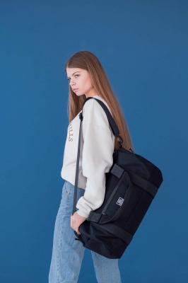 СПОРТИВНАЯ СУМКА 7055 ЧЕРНЫЙ/ЧЕРНЫЙ КОЖЗАМ