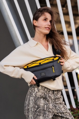 Поясная сумка SWIFT черный/серый/желтый