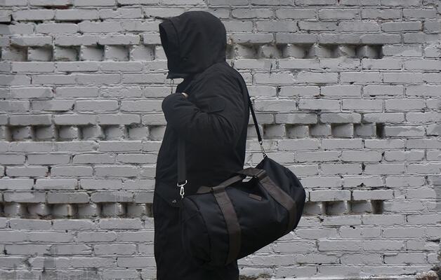 СПОРТИВНАЯ СУМКА 7055 СИНИЙ-КОРИЧНЕВЫЙ КОЖЗАМ